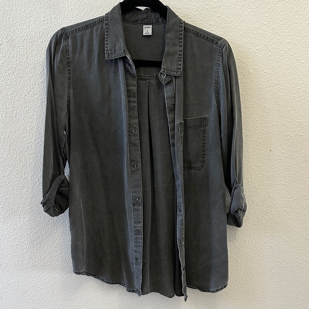 Slate Gray Button Down Shirt for Women